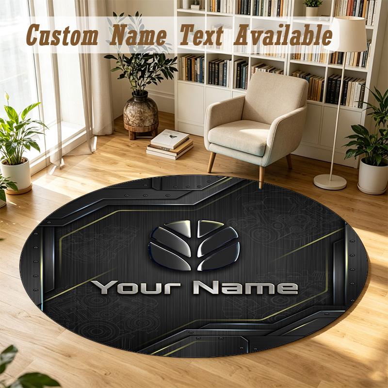 Round Rug Custom NameNew Holland Pattern Non Slip Carpet Home Floor Decor