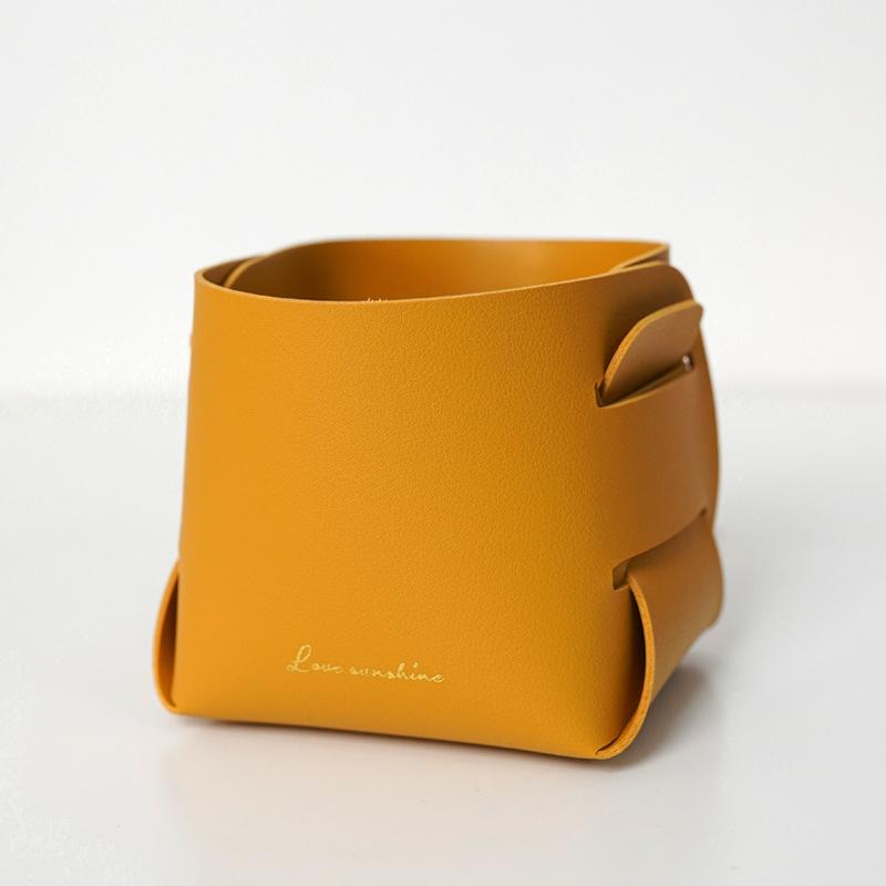 Scatola portaoggetti creativa in pelle PU Decorazione da scrivania nordica Vassoio espositore per gioielli e chiavi Contenitore organizer per trucchi Porta libri e piante