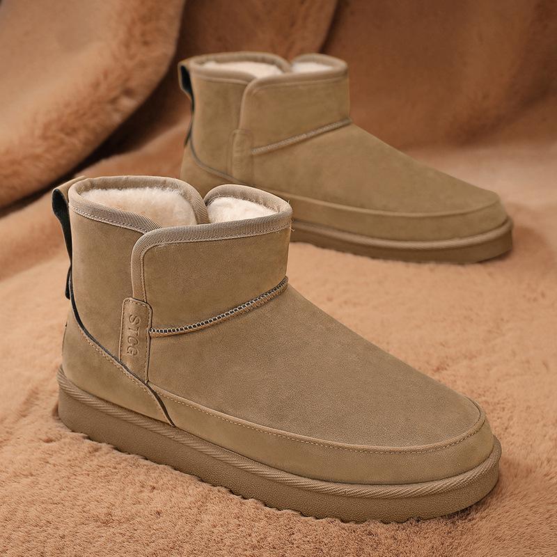 Free Shipping: 2024 Men's Korean Style Winter Snow Boots - High-Top, Warm Plus Velvet, Outdoor-Friendly