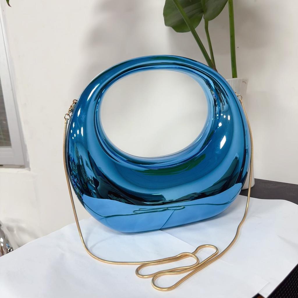 Acrylic Evening Handbag For Women 2024 Luxury Designer Purses And Handbags Golden Wedding Dinner Party Round Handle Wrist Bag