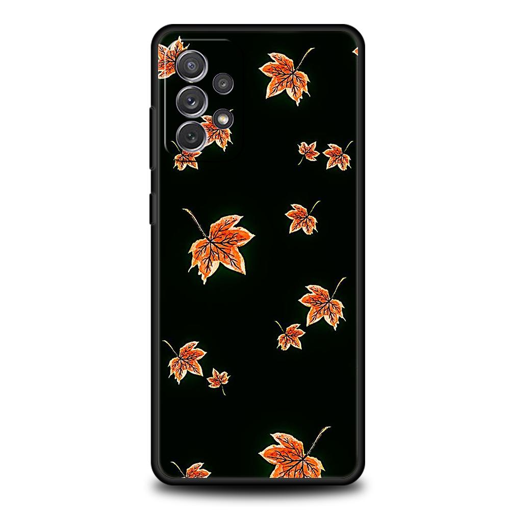 Leaves Fall Fox Pumpkin Case For Samsung Galaxy A24 A12 A14 A32 A50 A70 A20E A20S A10S A22 A30 A40 A34 A54 A42 A52 5G A72 Cover