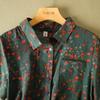 Vintage Floral Print Women's T Shirt Summer Fashion Short Sleeve Pocket Loose Casual Blouse Female Bohemian Soft Thin Daily