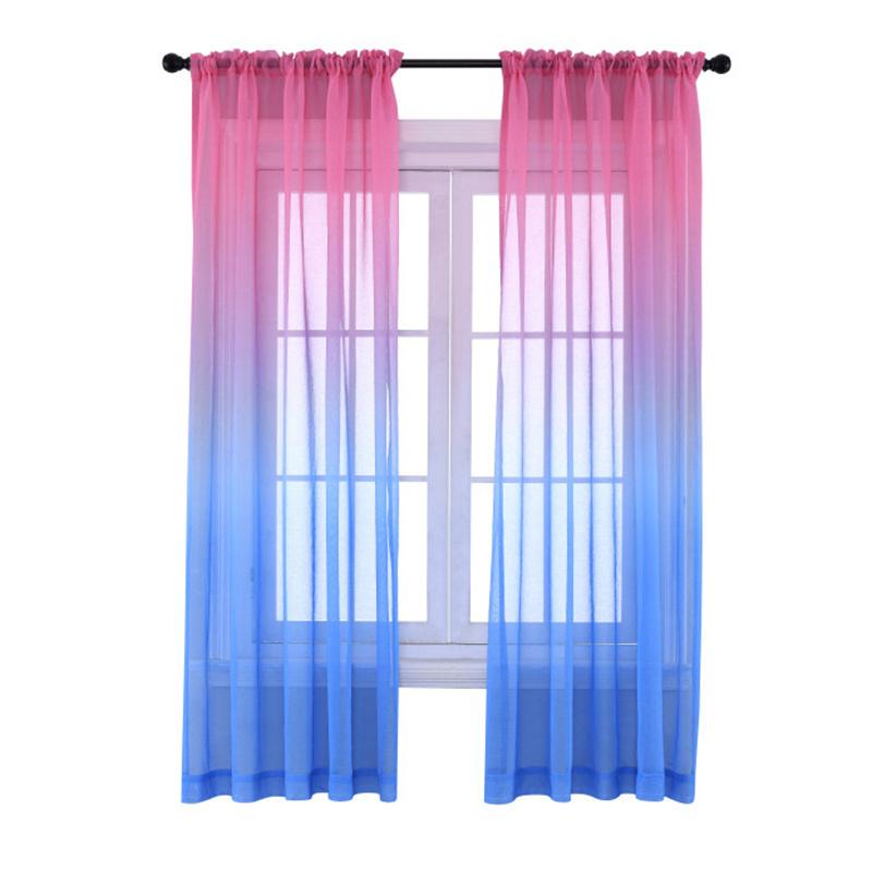 Verlaufende Transparente Sichtschutzvorhänge Elegantes Fenster-Scrim für Wohnzimmer Schlafzimmer & Balkon Sonnendurchlässige Dekorative Tüllvorhänge