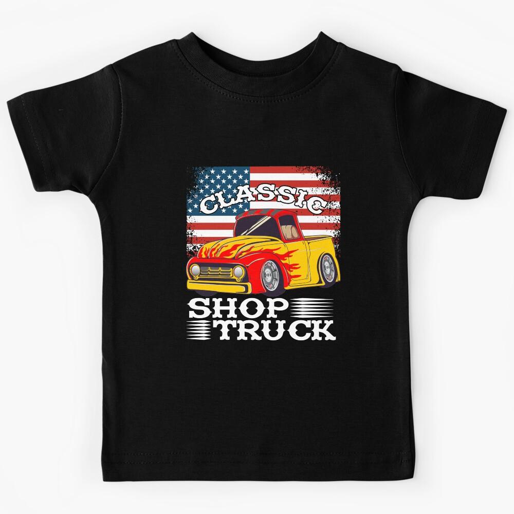 Classic Pickup Truck Customized Vintage Shop Truck Street Rod Flag Kids T-Shirt 120