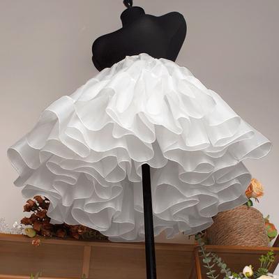 Women Girls Short Crinoline Petticoat  Adult Elastic Waist Underskirt for Wedding Dress Cosplay Big Hem Dress White Skirt Bridal