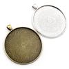 2 peças/lote 45mm 50mm 58mm Tamanho Interno Banhado a Prata Antiga Bronze Estilo Clássico Base para Cabochão Charms Pingente