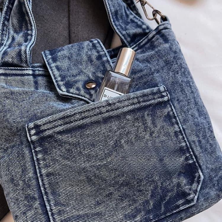 Vintage Washed Denim Mini Tote Bag Hand Bag