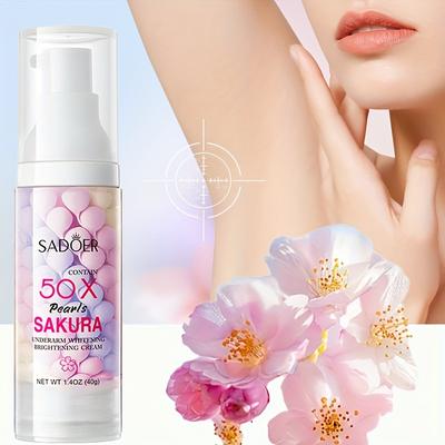 Sakura Kollagen Achselaufhellungs-Aufhellungscreme, Spendet Feuchtigkeit, Glatt und Zart Hellbeige, Verbessert Trockenheit und Dunkelgelb der Achseln Hellbeige
