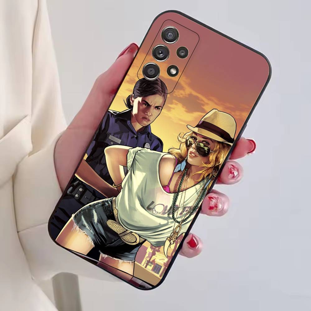 Hot Game GTA R Stars Phone Case Black Silicone Soft For Samsung S25,S24,S21,S22,S23,S30,Ultra,S20,Plus,Fe,Lite