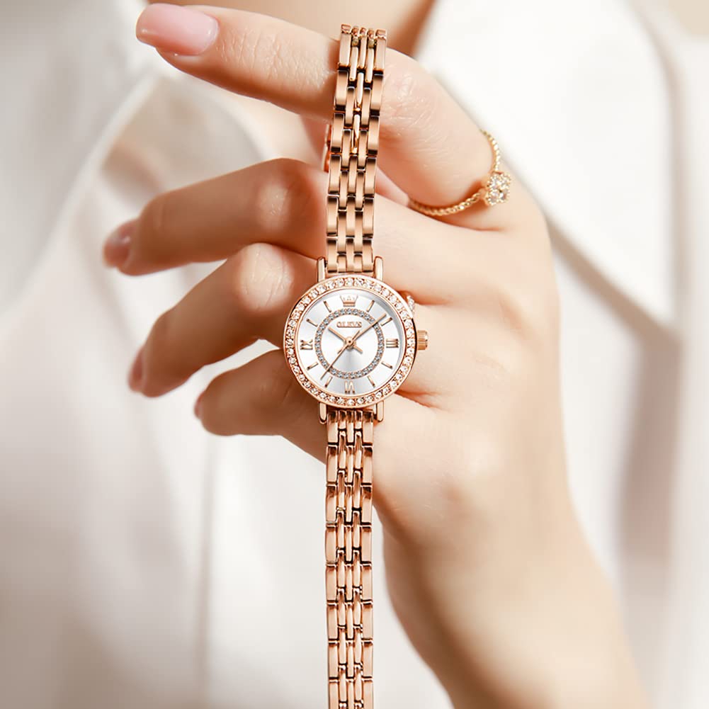 Stylish and waterproof watch with a Milanese mesh design and a analog women's simple, easy-to-read dial. (OLEVS)