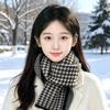 New Korean version classic thousand bird grid double-sided scarf women's autumn winter warm fashion knitted scarf versatile windshield