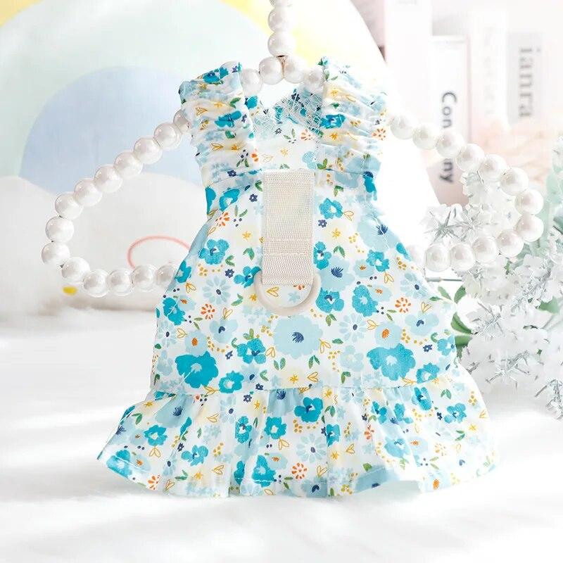 

Разноцветные юбки для собак с цветочным принтом, одежда для летних животных, крутое хлопковое платье на две ноги, одежда для собак, товары для домашних животных