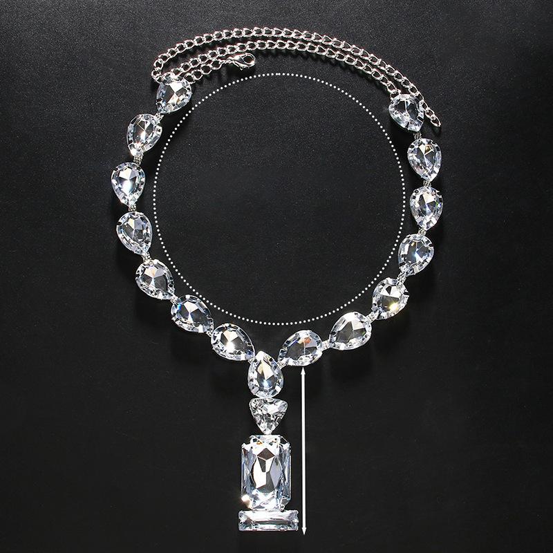 Rectangle oval water drop necklace exaggerated atmosphere personality necklace fashion high sense item