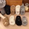 Fashion Non-Slip Plush Slippers Women Wear Soft Soles Comfortable Lazy Pedal Home Indoor Fluffy Shoes Drag