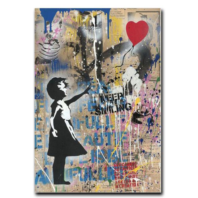 Modern Graffiti Street Panda Art Kiss of Victory Canvas Painting Wall Art Pictures Posters and Prints for Living Room Home Decor No Frame