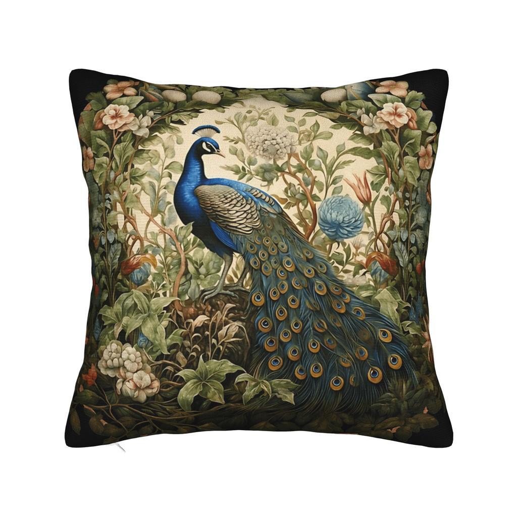 Peacock Feather Printing Pillow Cover Retro Trendy Pillow Case For Living Room Chair Graphic Pillowcases Birthday Gift