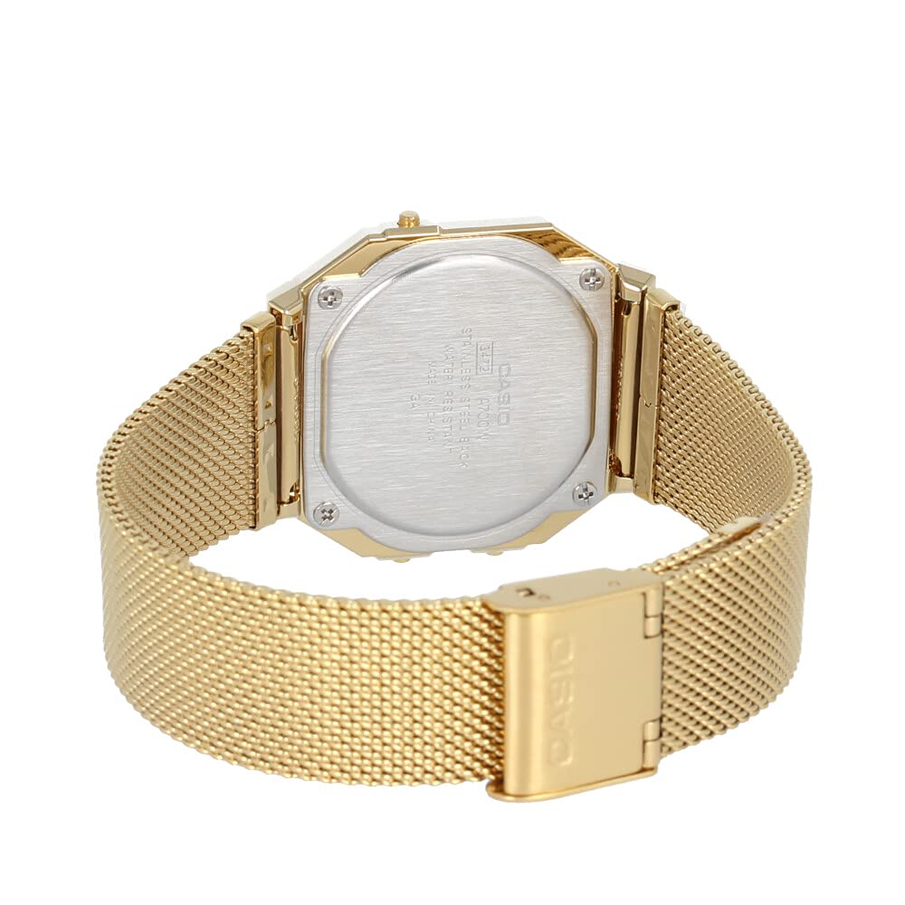 CASIO Standard Digital A700WMG-9A Ultra-Slim Gold Milanese Band (parallel import)
