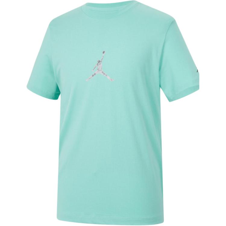 Jordan Logo Crew Neck Fitted Short Sleeve T-Shirt Men Tops Green FN5989-349