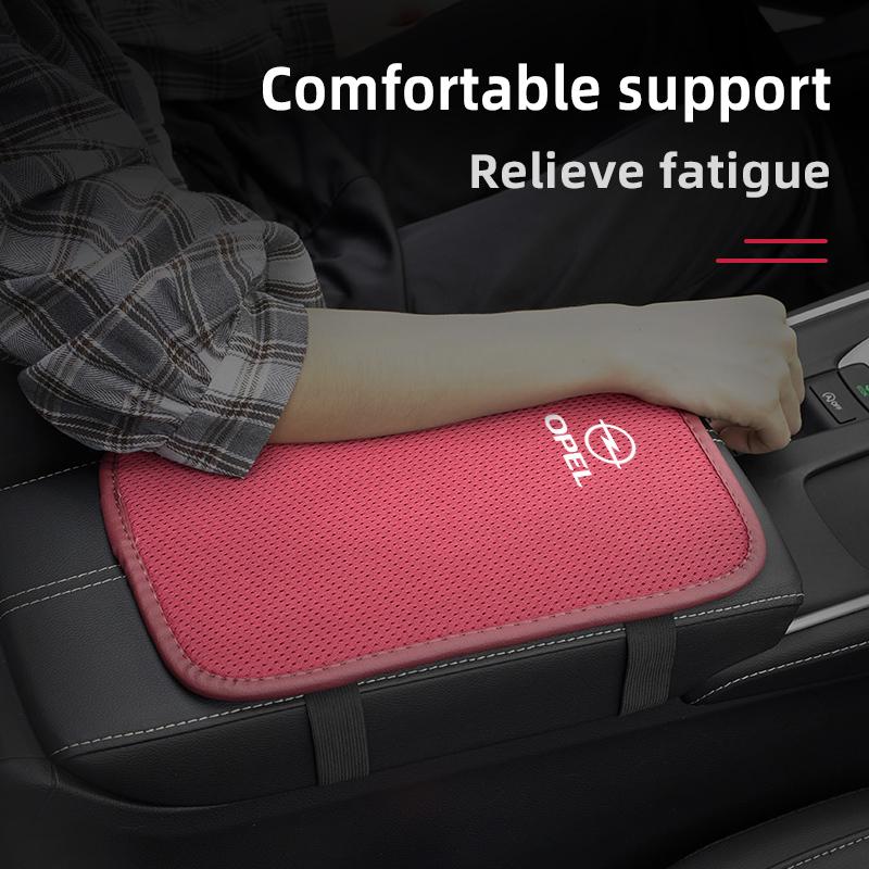 Car Armrest Box Pad Ice Silk Arm Rest Cover Soft Cushion For Opel Astra Grandland Corsa Mokka Frontera Insignia Zafira Vivaro JS9