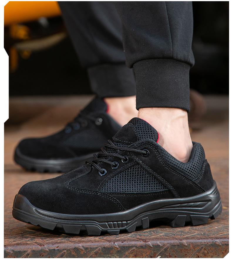 Men's Breathable Lightweight Safety Shoes: Soft Sole, Anti-Smash, Anti-Puncture, Wear-Resistant, Insulated.