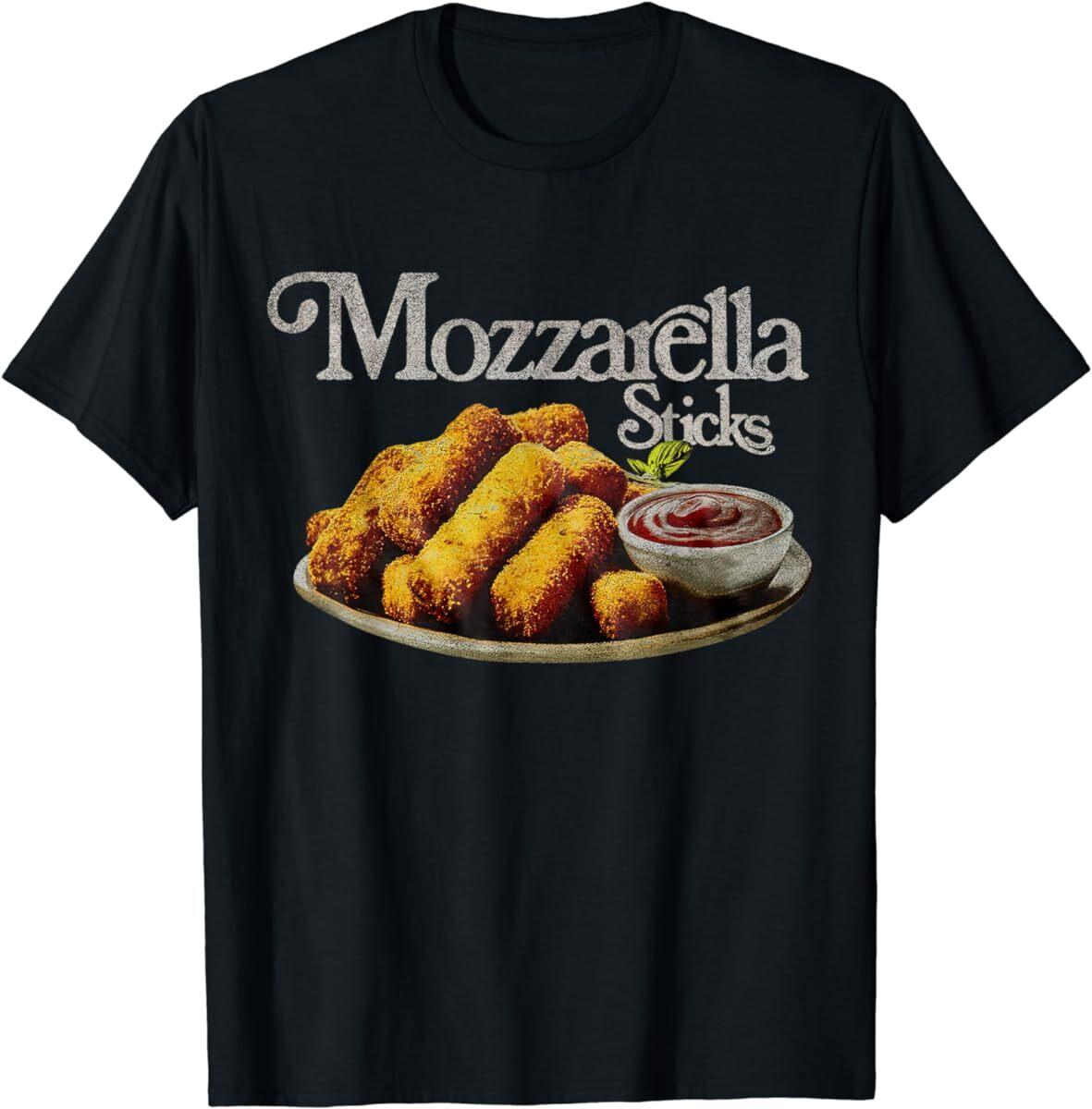 Mozzarella Sticks 90 s Shirt, Mozzarella Stick Lover Bread T Shirt Mens Womens Tees Top Men Women Kid L