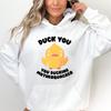 Duck You Lustiger Damen-Kapuzenpullover You Ducking Motherquacker Cartoon Klassisches Sweatshirt Süße Ente Mode Lässig Täglich Hoodies & Sweatshirts Damen