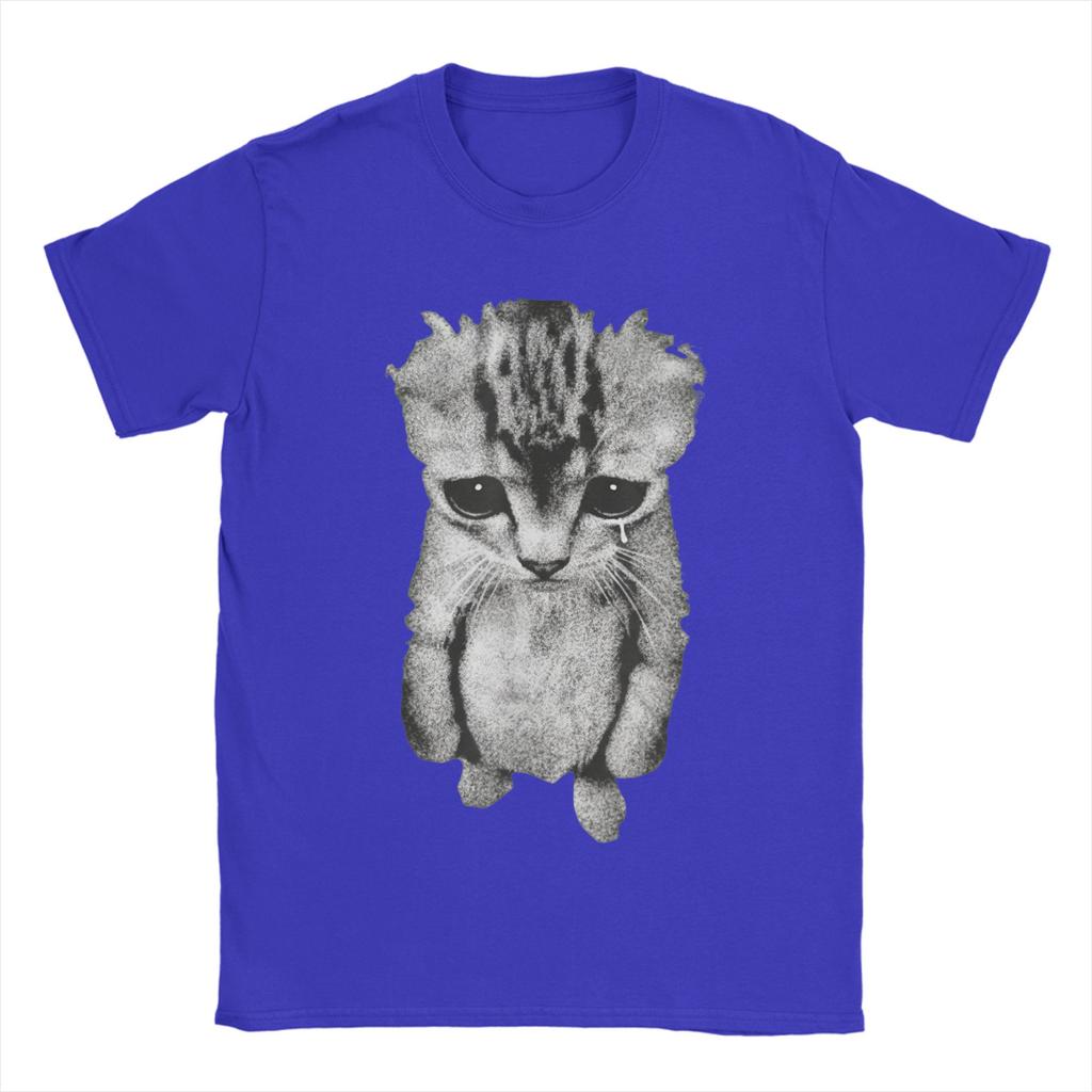 El Gato Munchkin Kitten Funny Sad Crying Cat Meme Cat Lovers T Shirt T Shirts Men 100 Cotton Plus Size Tees Short Sleeve Tops