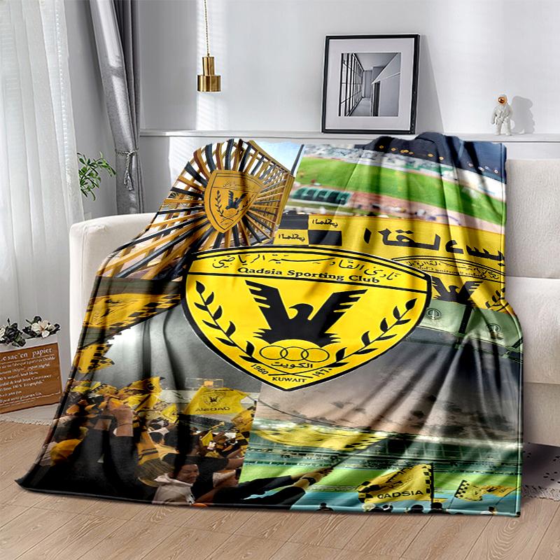 Qadsia Sporting Club Flannel Blanket Soft All-Season Throw, Design for Camping, Car Travel, Hiking Sofa, Bed, Office Perfect Gift for Parties
