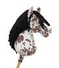 Hobby Paard Groot Premium Stokpaard - Tarantula Wit en Bruin met Zwarte Manen A3
