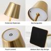 Rechargeable 3 Color Stepless Dimming Desk Lamp 1800mAh Portable LED Desk Lamp for Restaurant Bedroom Bars Home Patio Outdoor