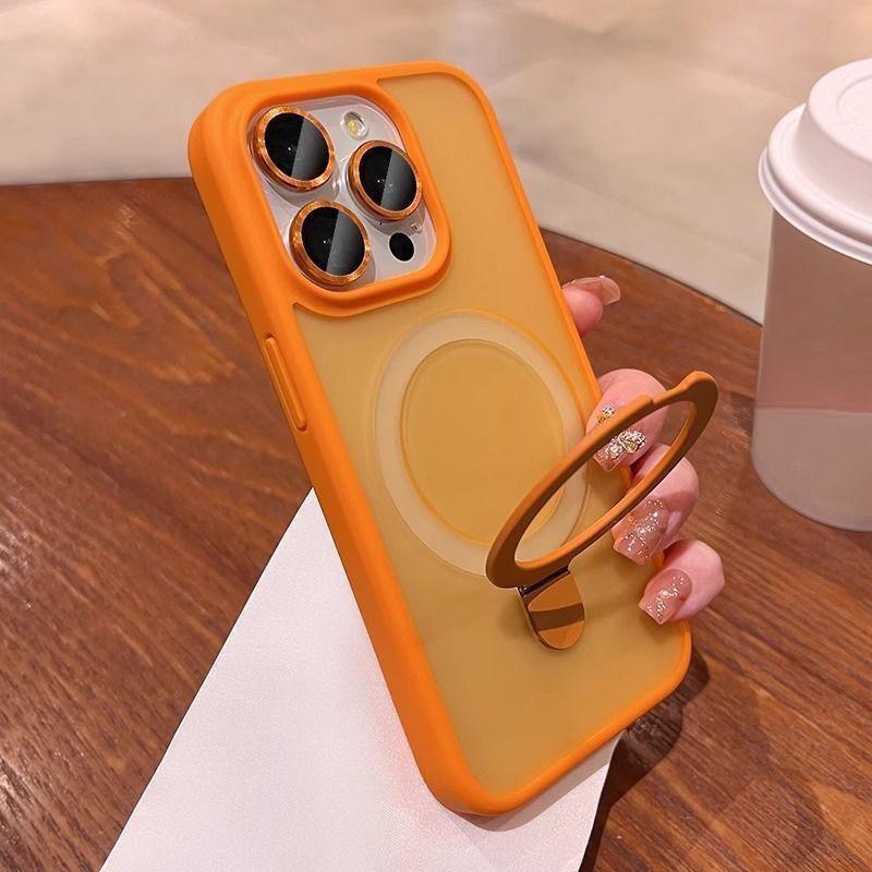 Phone Case for Apple iPhone 16 Pro Max - Silicone Rotating Stand Holder Creative Shockproof Full Cover for iPhone 16/15/14/13/12/11/Pro/Plus/ProMax