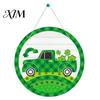 Garden Gate Hanging Ornament St. Patrick's Day Wooden Door Sign, Luck Clover Green Hat Themed Decor for Home Plaque, Decorative Ornaments Holiday