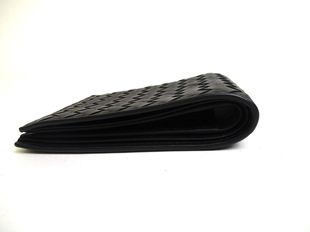 Authentic BOTTEGA VENETA Intrecciato Black Leather Small Bi-Fold Bill Wallet #a536  Refurbished