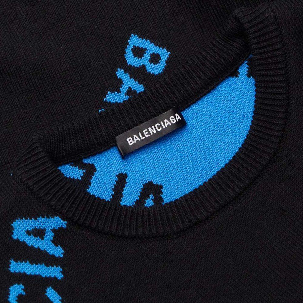 Balenciaga Pre Owned Monogram Crew Neck Sweater 625970T31781165