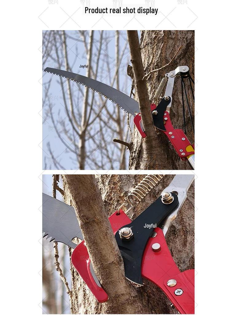Telescopic High-Altitude Branch Lopper with Pulley, Long Handle Saw & Pruning Shears for Garden & Tree Maintenance.