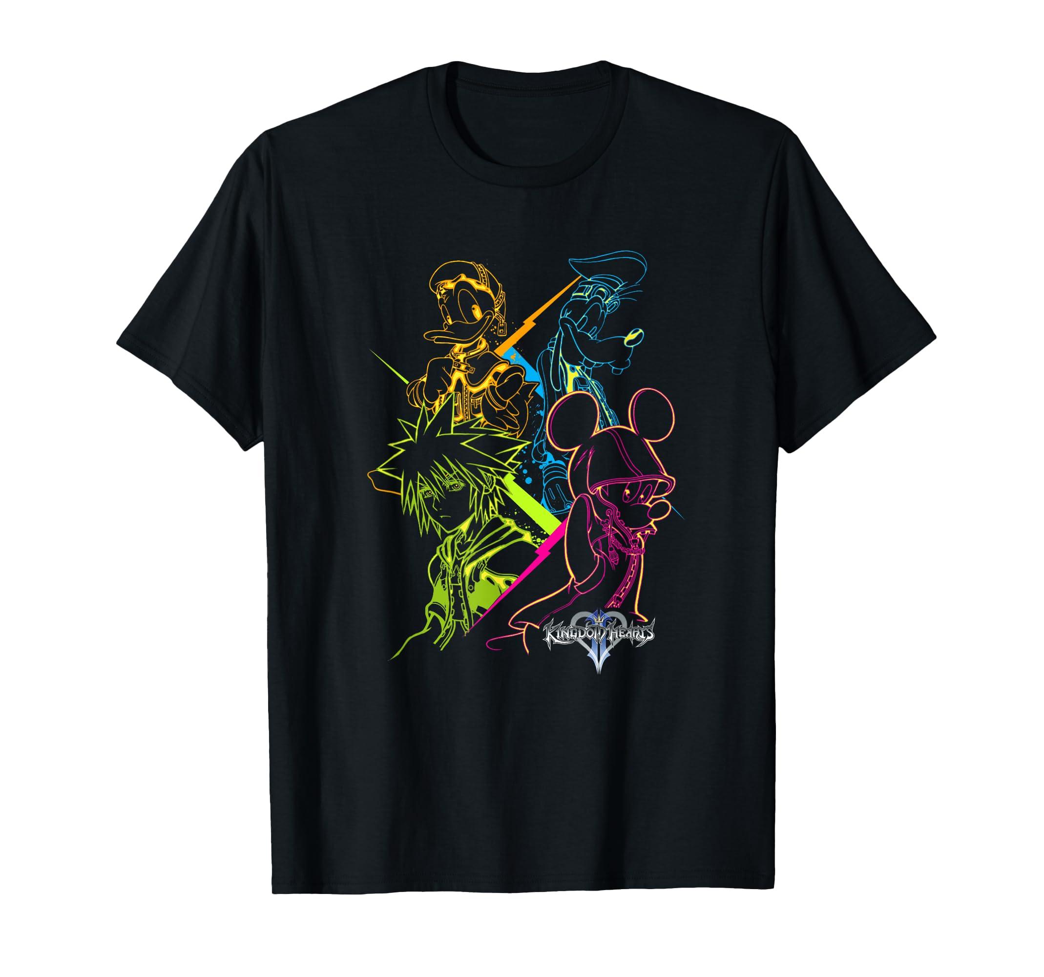

Disney Kingdom Hearts Main Character Neon Line Art Portrait T-Shirt