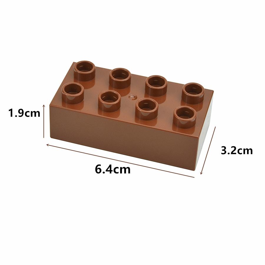 6Pcs 2x4 Dots Big Size Brick Thick Building Blocks 2*4 Classic Educational Part Accessories MOC Compatible Large Toy Kid Duploes