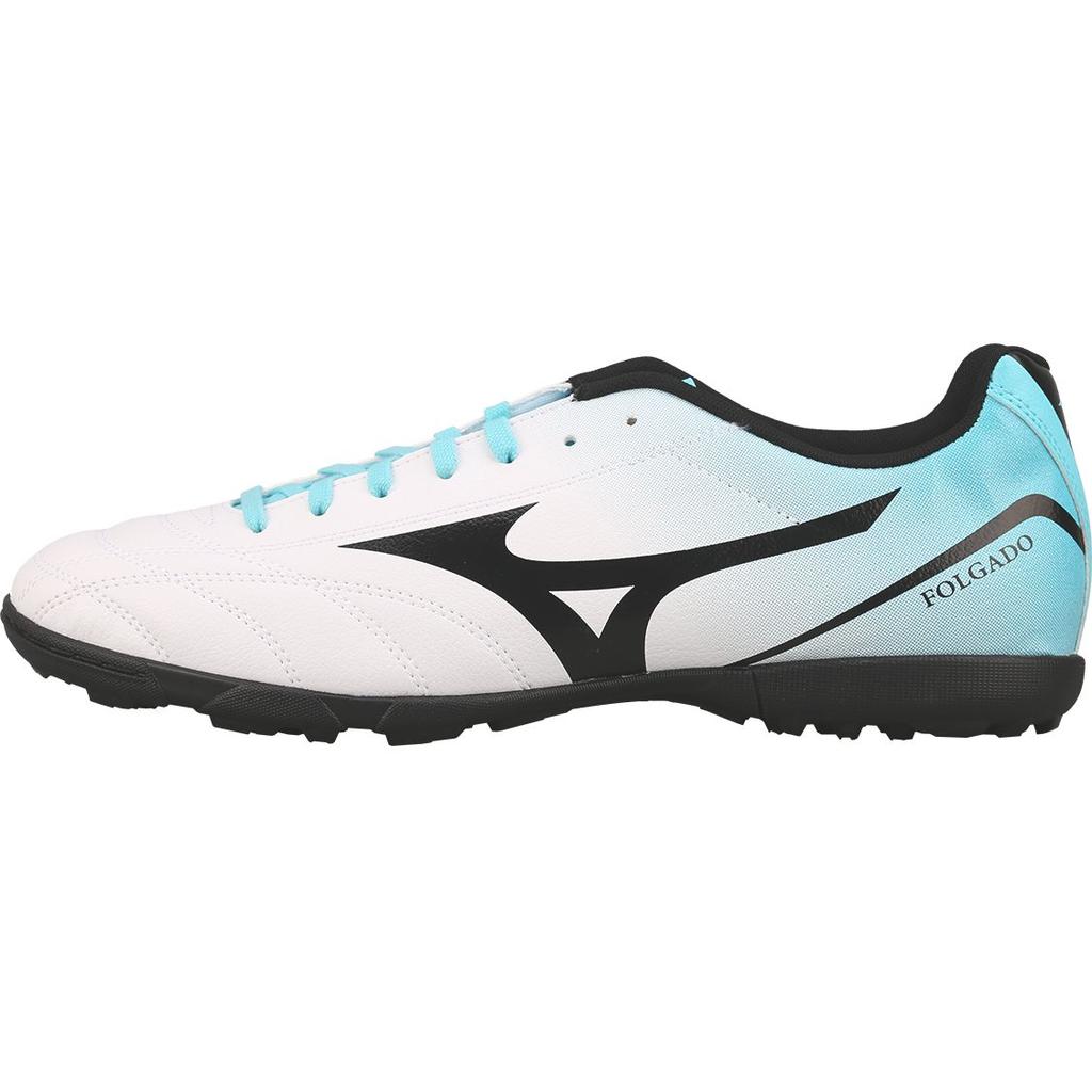 Mizuno Folgado Ag Wide Round Toe Lace-Up Low-Top Shock Absorption Balance Impact Resistant Soccer Shoes Men sneaker White Blue P1GD219425