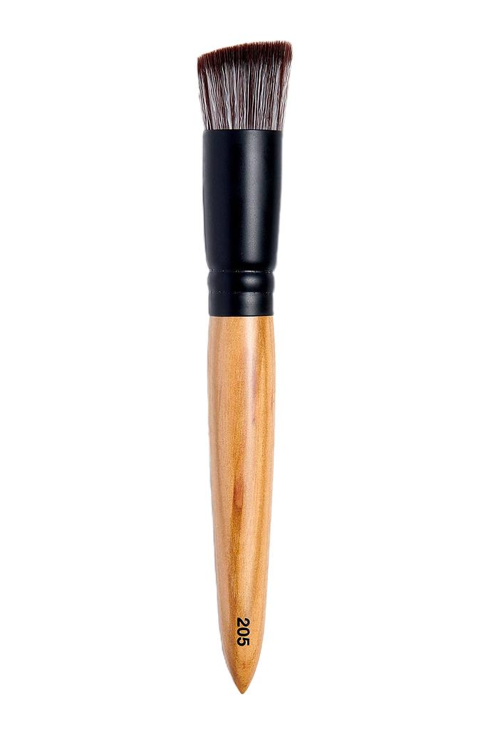 SAKURA FUDE 205 Foundation Brush, Made in Japan by a Makeup Artist, with Antibacterial Silver, Authentic Kumano Brush