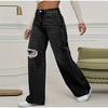2025 Frühling Herbst Neue Weitbeinjeans Damenbekleidung Hosen Vielseitige Klassische Einfarbige Mode Denimhosen