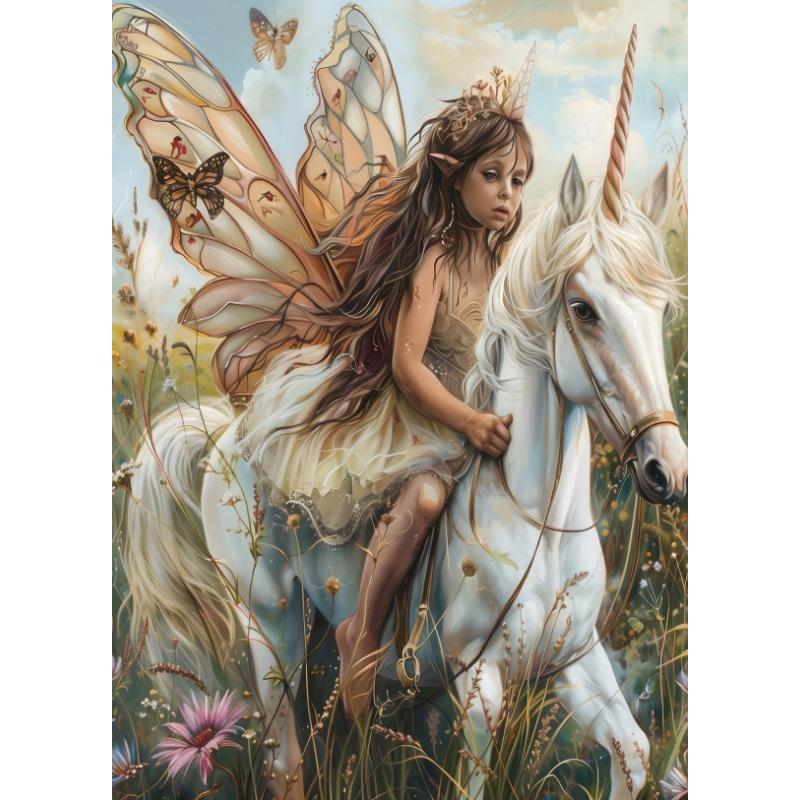 Fairycore Girl Pink Mushroom Unicorn Garden Wonderland Forest Poster Canvas Painting Wall Art Pictures Girl Room Home Decor