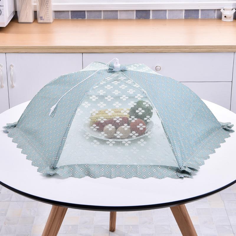 

Складной чехол для еды, кружевная сетка, чехол для овощей, пылезащитный чехол для риса, в виде зонтика, защищающий от мух, комаров, насекомых, для еды, хлеба зелёный