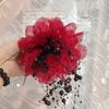 1PC Elegant Mesh Flower Hair Clip For Women Elegant Pearl Tassel Shark Clip Fashion Girl Ponytail Clip Hair Accessories