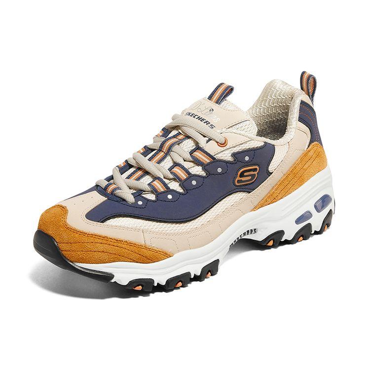 Skechers D'LITES 1.0 Women Panda Shoes Caramel Chestnut Beige Brown Low Top Dad Shoes 13167-TNV