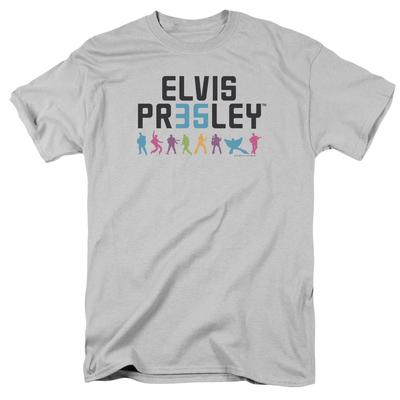 Elvis Presley 35 Herren T-Shirt Silber Offiziell Lizenziert
