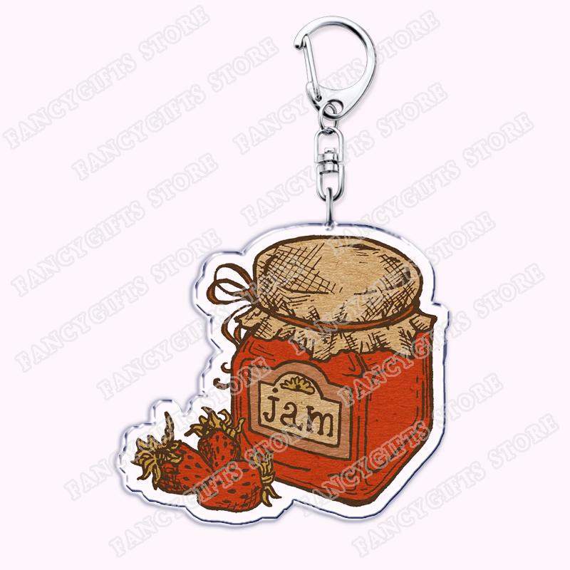 

Cute Pink Kawaii Strawberry Milk Keychains for Accessories Bag Adorable Fruit Cow Keyrings Jewelry Fans Friends Summer Gifts