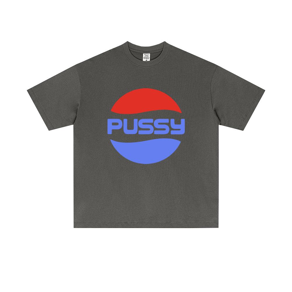 2025 Summer Funny Pussy Meme Graphic Unisex Women Casual Loose Tshirt Unisex High Quality Soft 100 Pure Cotton Printed Tshirt