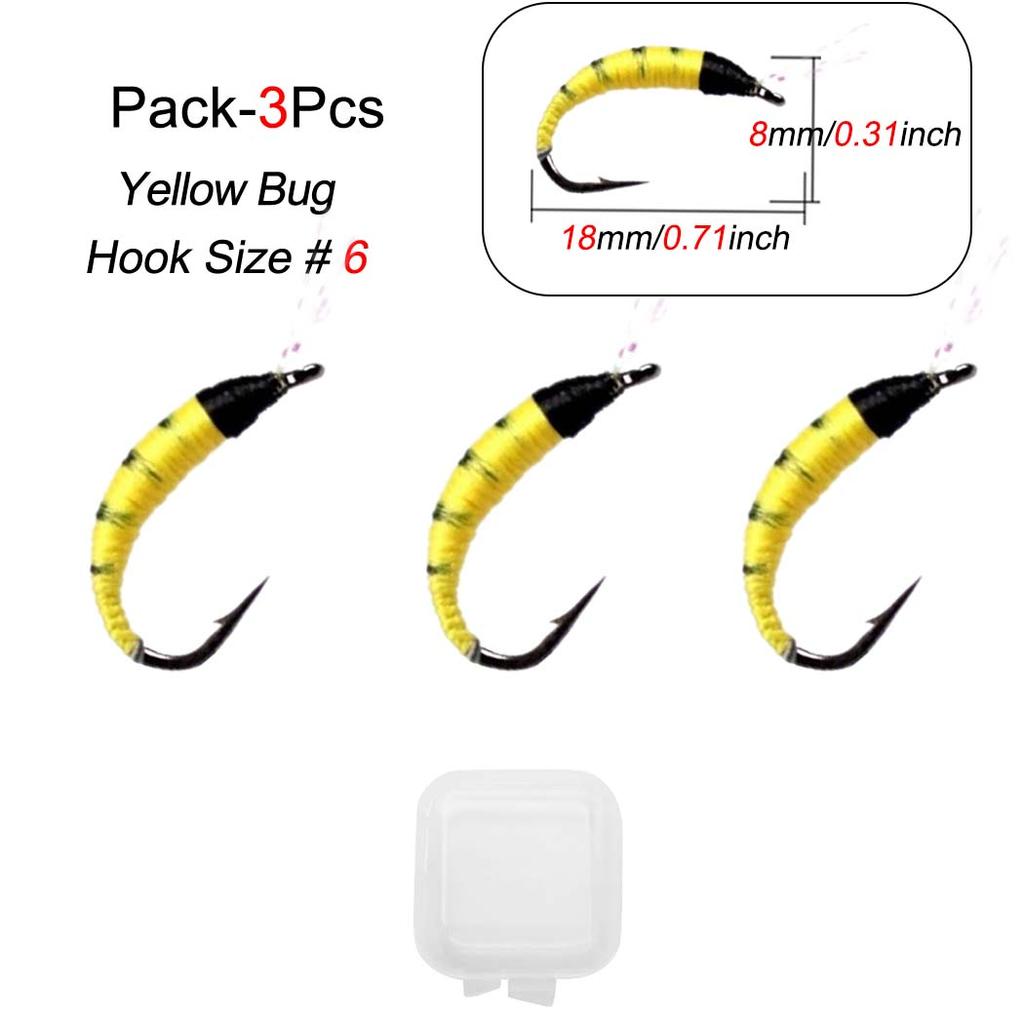 1/3Pcs Realistic Artificial Fly Fishing Lures Fly For Trout Fishing Artificial Insect Bait Lure Fishing