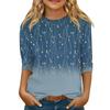 Children's 3/4 Sleeve Tops Knit  Casual  Print T Shirt Round Neck Pullover Blouse