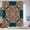 Decorative Mandala Shower Curtain Blue Floral Design Bath Decor With Hook Set For Bathroom Accessories Home Decoration Gift Idea